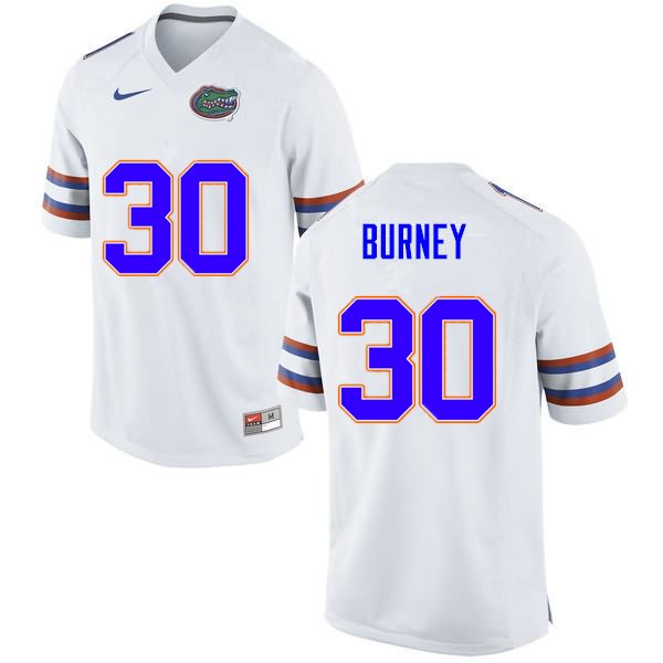 Men's NCAA Florida Gators Amari Burney #30 Stitched Authentic Nike White College Football Jersey CTJ1565VI